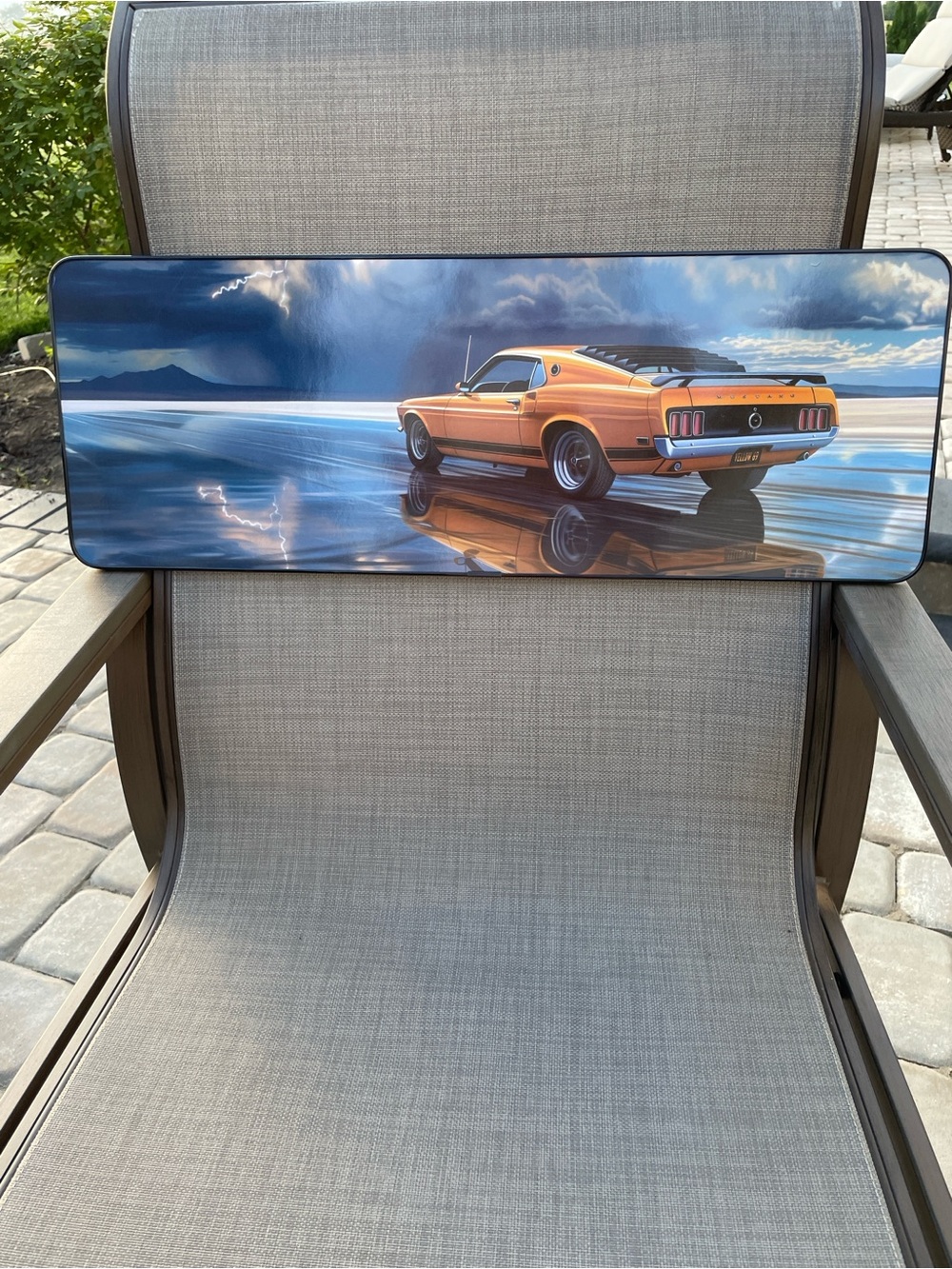 NWT Ford Mustang Orange Classic Muscle Car Wall Art - 25x9”